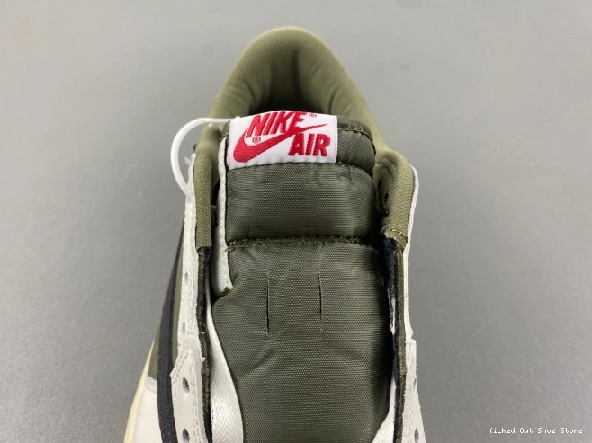 Kicked Out Shoe Store OG MEDIUM OLIVE JORDAN LOW 1 DM7866-200 SCOTT AIR TRAVIS X 0725